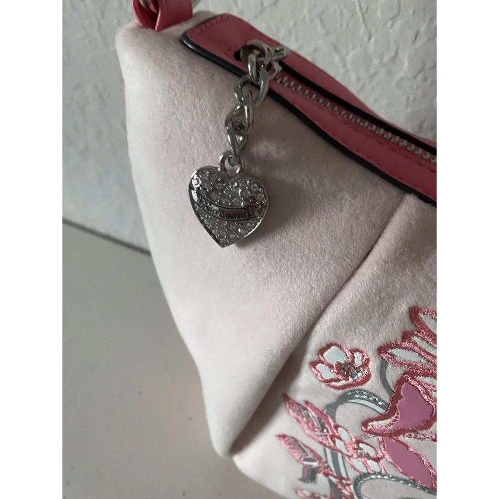 Juicy Couture Juicy In Bloom Hobo Shoulder Bag Purse Powder Blush‎ Pink Floral